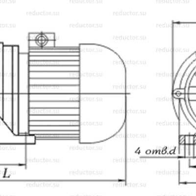 Мотор-редуктор 3МП-80 (МПз-80) — Исполнение на лапах
